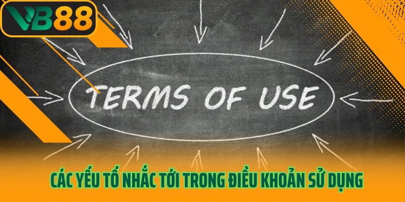 Các yếu tố nhắc tới trong điều khoản sử dụng