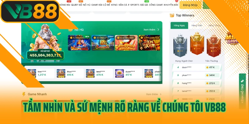 Tầm nhìn và sứ mệnh rõ ràng về chúng tôi VB88